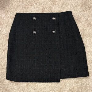 Loft Black Double-Breasted Skirt